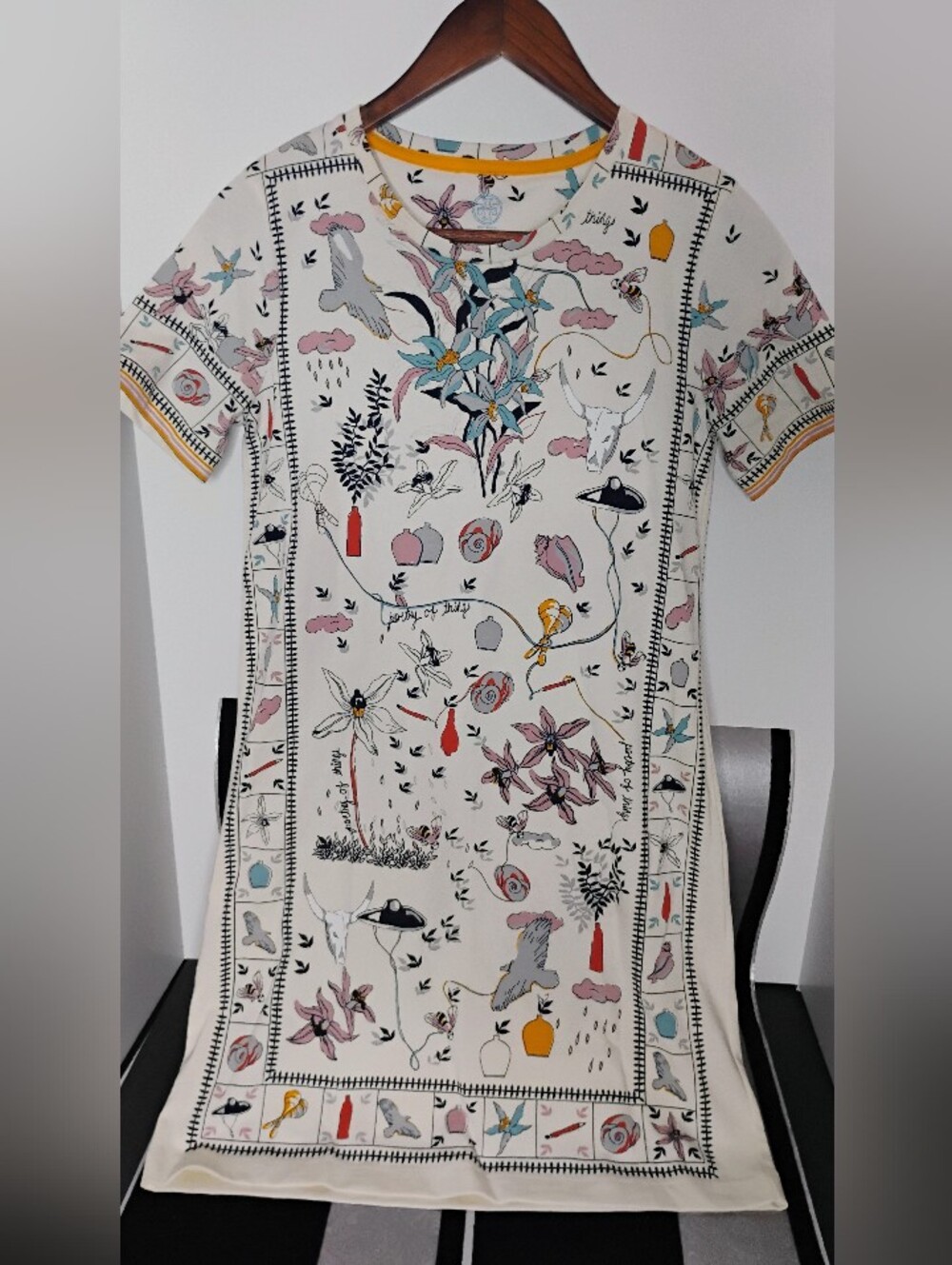 TORY BURCH T-shirt dress short sleeve Poetry of Things size XS